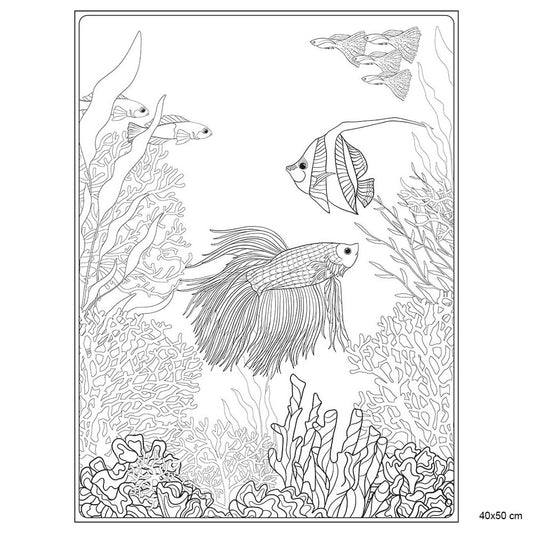 Artdeco Desenli Tuvaller Deniz Altı 40x50cm Resif