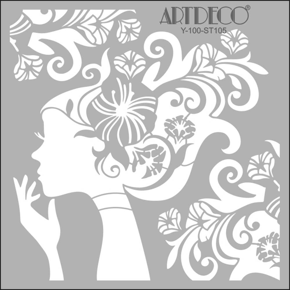 Artdeco Stencil 30x30cm Çiçek Kız 105