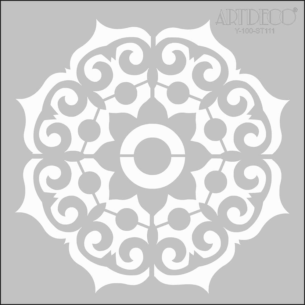 Artdeco Stencil 30x30cm Geometrik Göbek Deseni 111