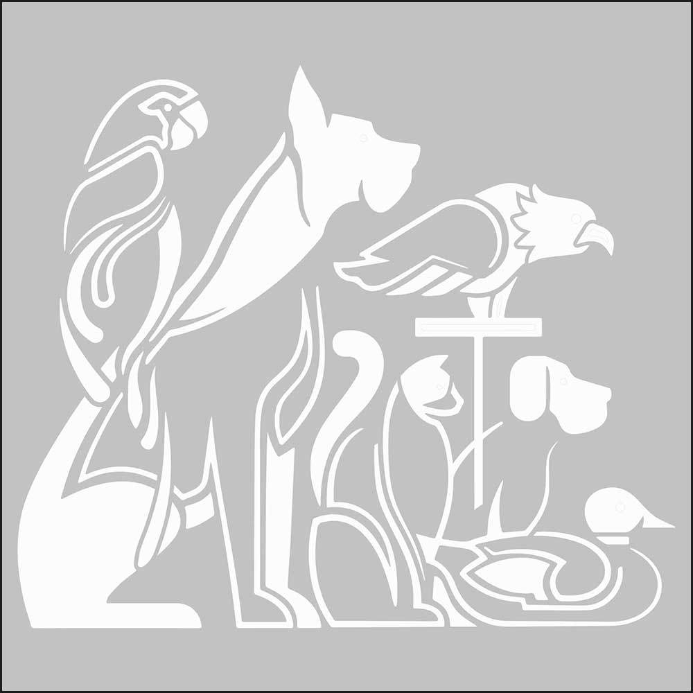 Artdeco Stencil 30x30cm Hayvanlar Alemi-1 112