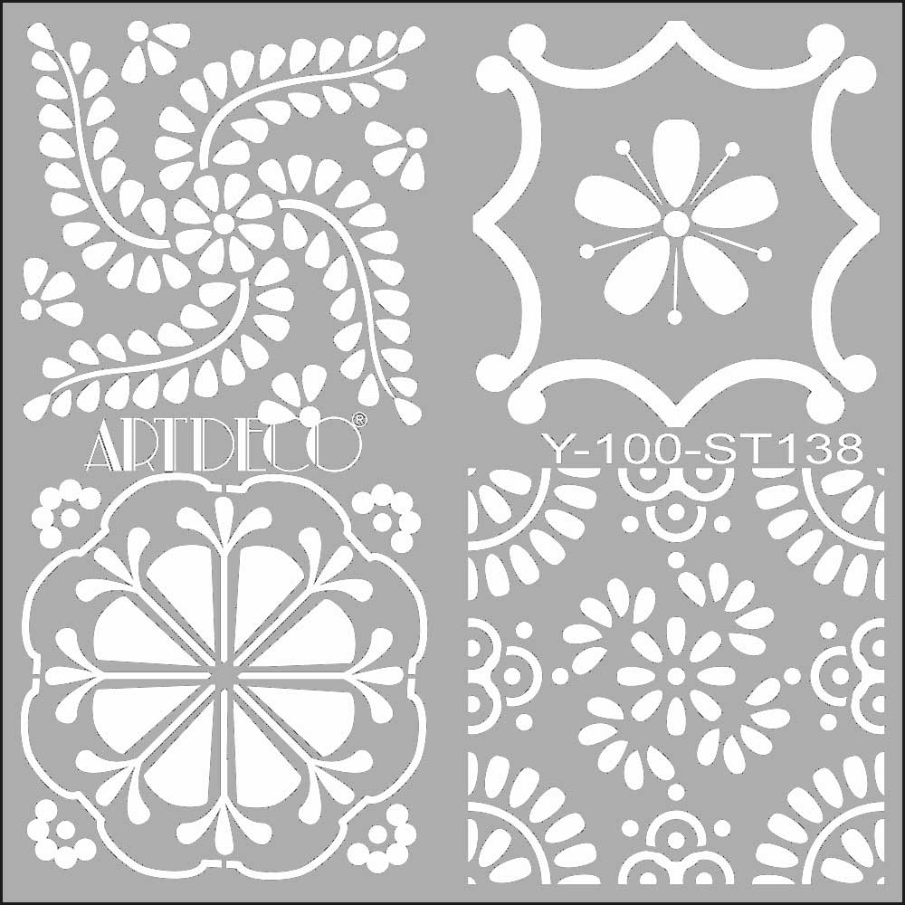Artdeco Stencil 30x30cm Dörtlü Talavera 138