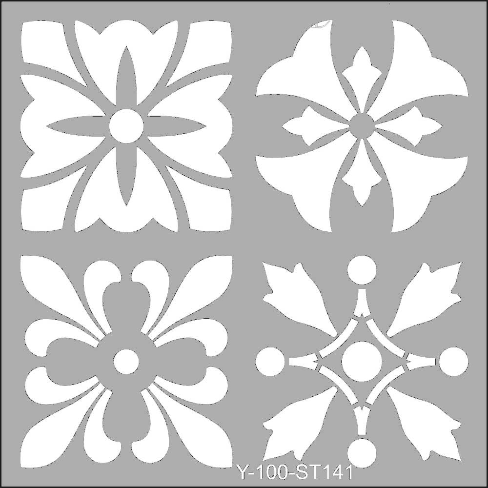 Artdeco Stencil 30x30cm Dörtlü Talavera-2 141
