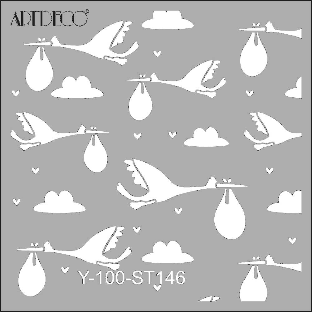 Artdeco Stencil 30x30cm Leylekler 147