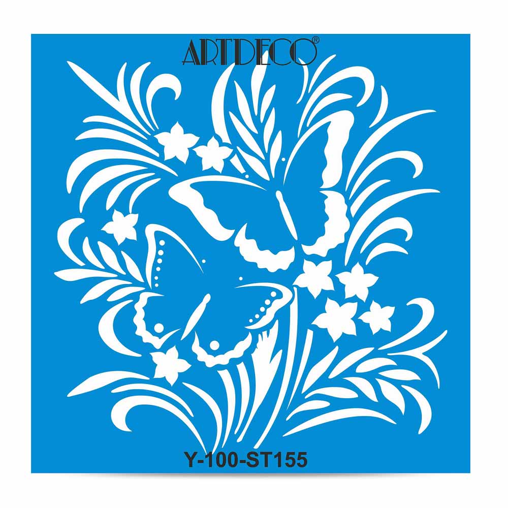 Artdeco Stencil 30x30cm Kelebek Doğa 155