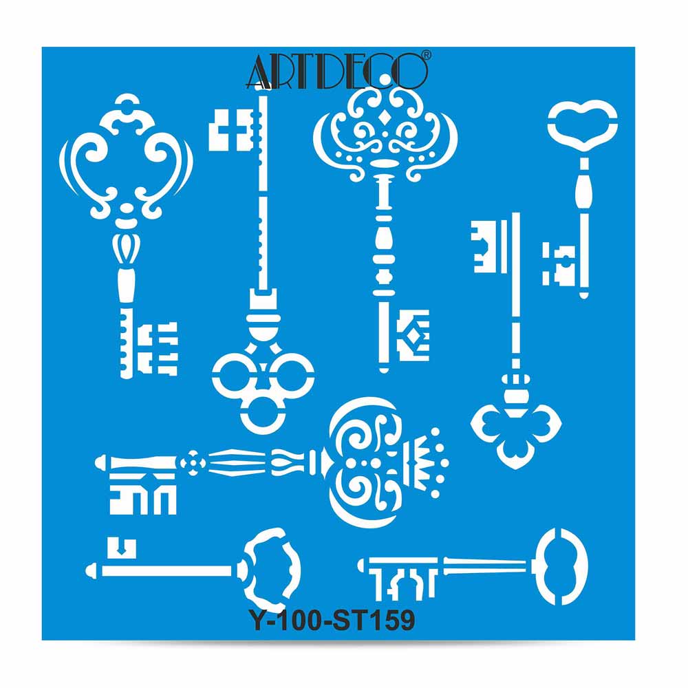 Artdeco Stencil 30x30cm Anahtarlar 159