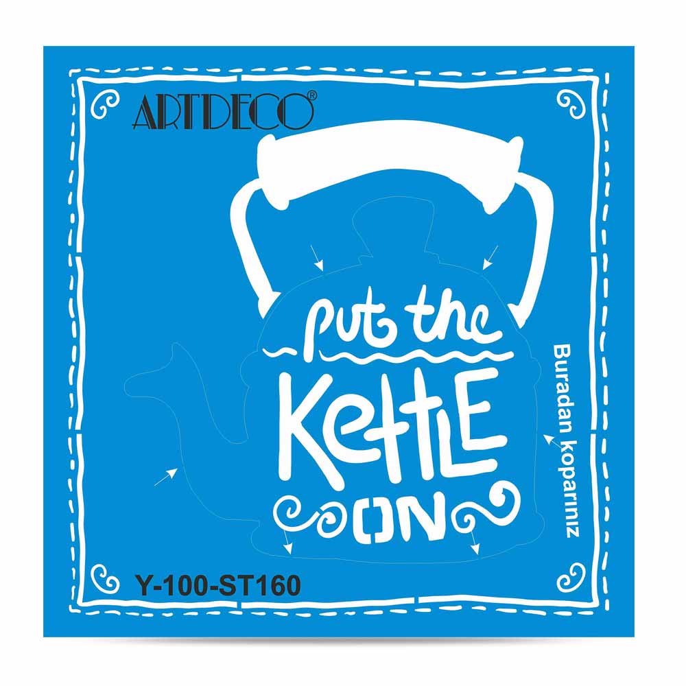 Artdeco Stencil 30x30cm Retro Çaydanlık 160