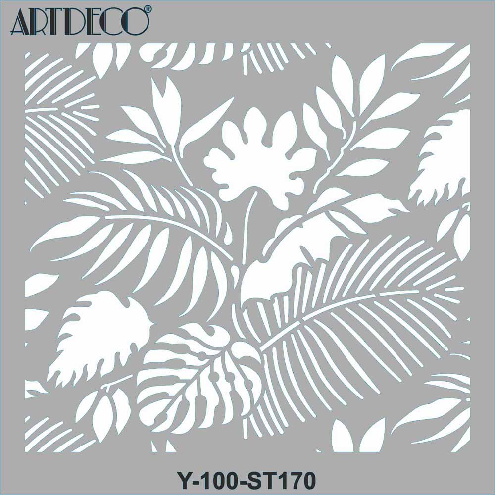 Artdeco Stencil 30x30cm Tropikal Yapraklar 170