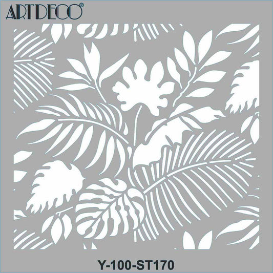 Artdeco Stencil 30x30cm Tropikal Yapraklar 170