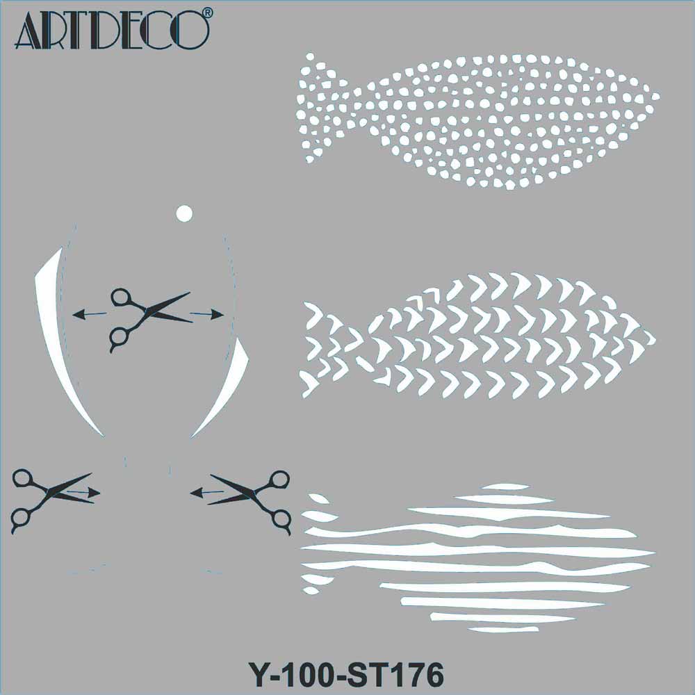 Artdeco Stencil 30x30cm Balıklı 176