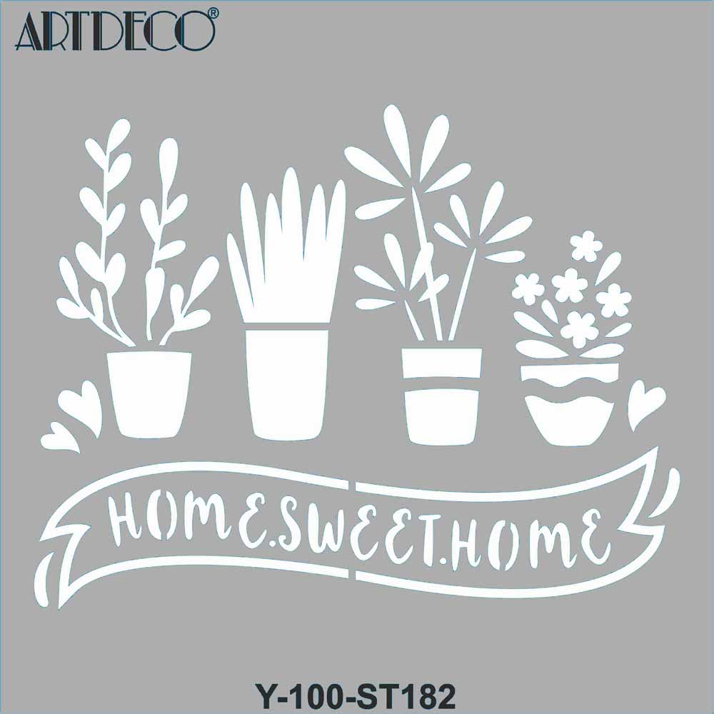 Artdeco Stencil 30x30cm Güzel Evim 182