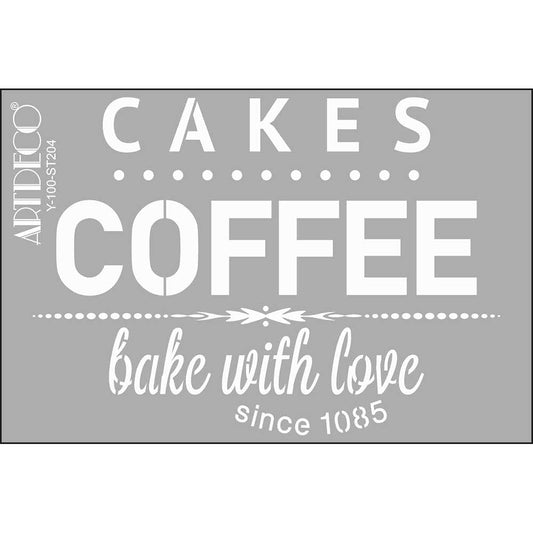 Artdeco Stencil A4 Cakes & Coffee 204