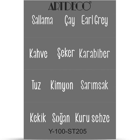 Artdeco Stencil A4 Mutfak Yazıları 205