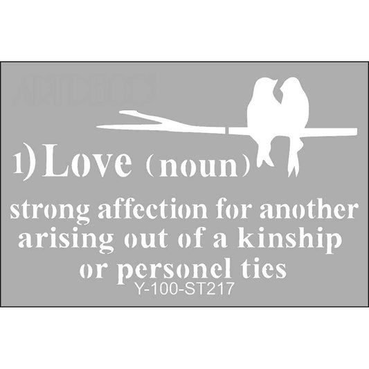 Artdeco Stencil A4 Aşk ve Kuşlar 217