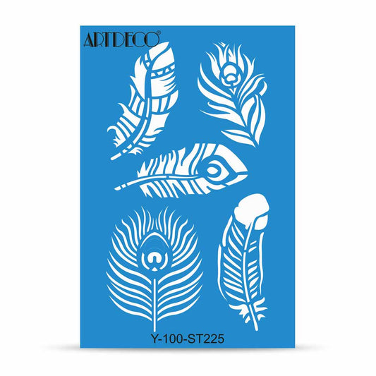 Artdeco Stencil A4 Kuş Tüyleri 225