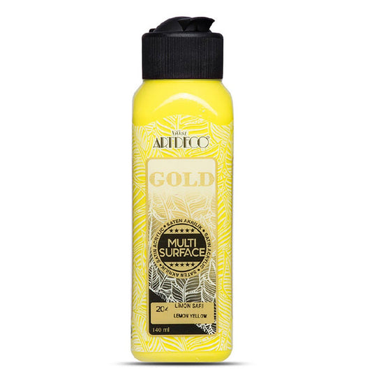Artdeco Gold Multi-Surface Akrilik Boya 140ml Limon Sarı 204