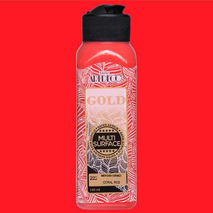 Artdeco Gold Multi-Surface Akrilik Boya 140ml Mercan Kırmızı 222