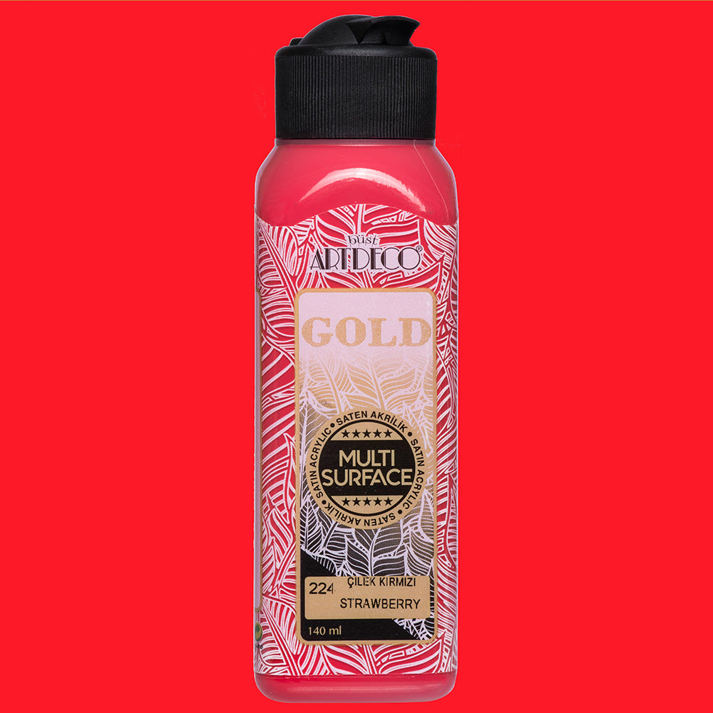 Artdeco Gold Multi-Surface Akrilik Boya 140ml Çilek Kırmızı 224