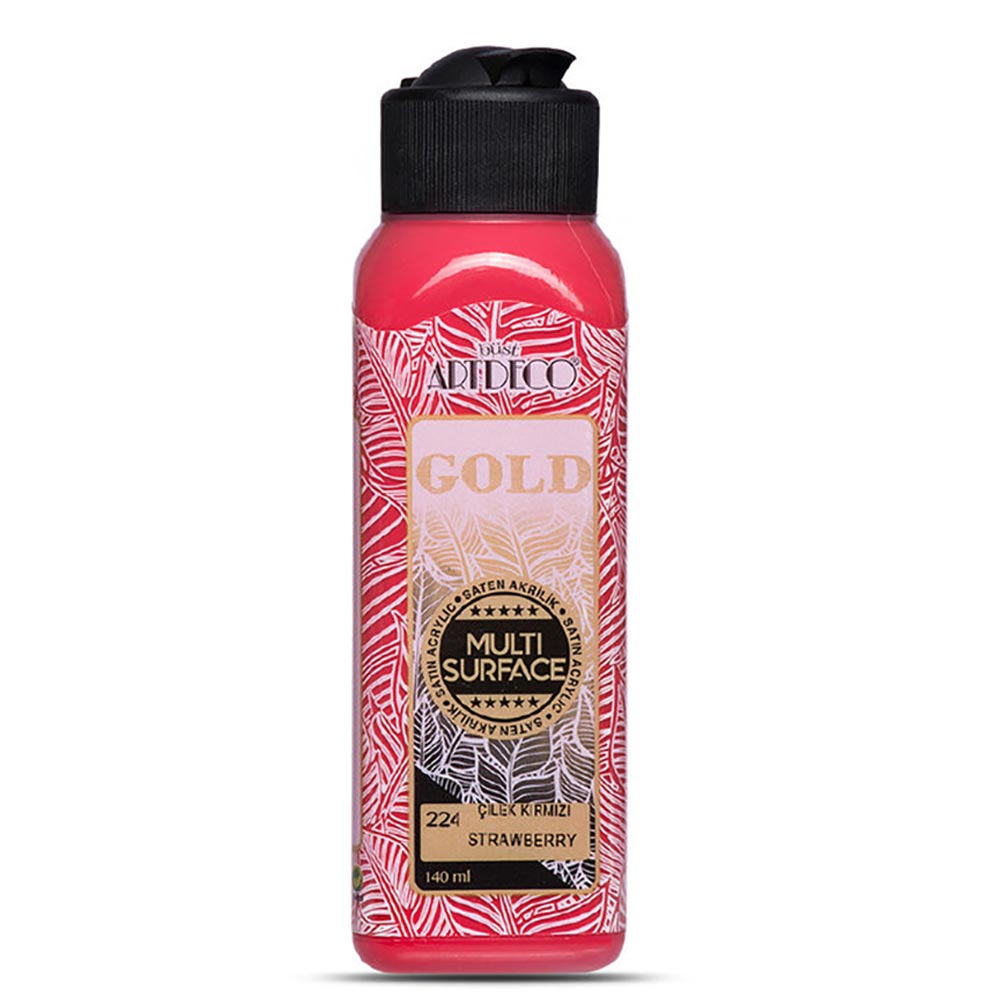 Artdeco Gold Multi-Surface Akrilik Boya 140ml Çilek Kırmızı 224