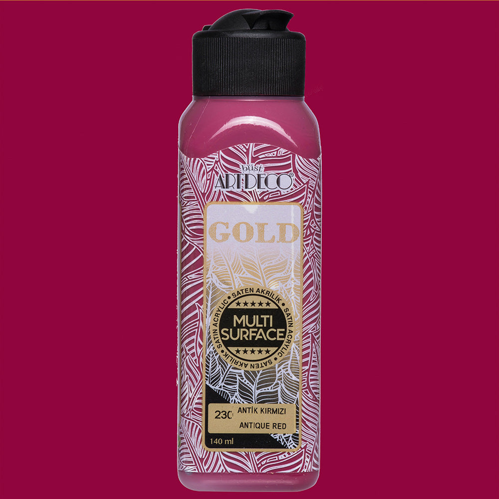Artdeco Gold Multi-Surface Akrilik Boya 140ml Antik Kırmızı 230