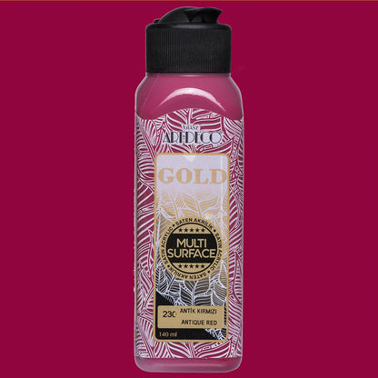 Artdeco Gold Multi-Surface Akrilik Boya 140ml Antik Kırmızı 230