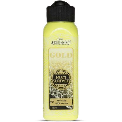 Artdeco Gold Multi-Surface Neon Akrilik Boya 140ml Neon Sarı 401