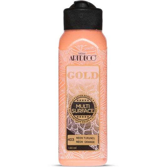 Artdeco Gold Multi-Surface Neon Akrilik Boya 140ml Neon Turuncu 403