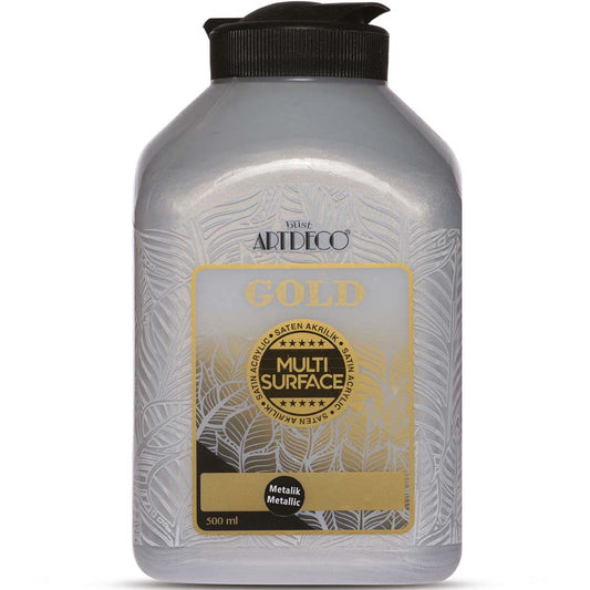 Artdeco Gold Multi-Surface Metalik Akrilik Boya 500ml Gümüş