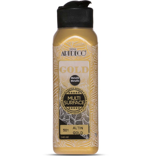 Artdeco Gold Multi-Surface Metalik Akrilik Boya 140ml Altın