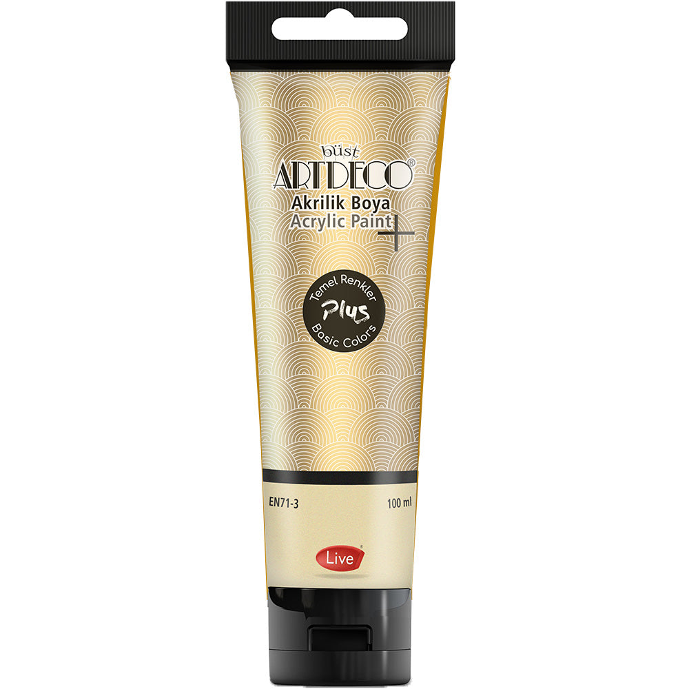 Artdeco Plus Metalik Akrilik Boya 100ml Tüp Altın 554