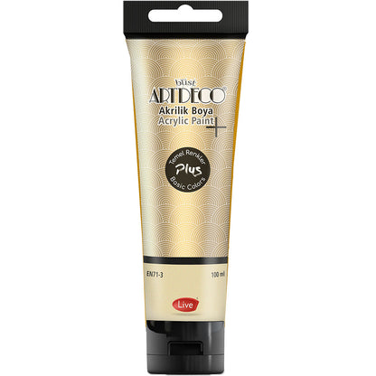 Artdeco Plus Metalik Akrilik Boya 100ml Tüp Altın 554