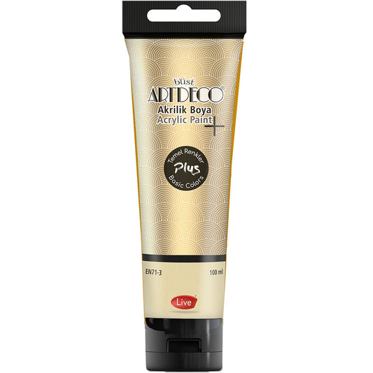 Artdeco Plus Metalik Akrilik Boya 100ml Tüp Altın 554