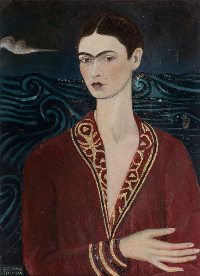 Self Portrait in a Velvet Dress - 1926 - Tuval üzerine yağlı boya, 79.7 x 60 cm