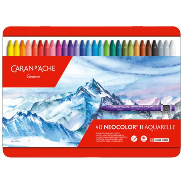 未使用CARAN D'ACHE NEOCOLOR II WATERSOLUBLE Caran d'Ache Neocolor II Aquarelle 40'lı Set | Colorbox