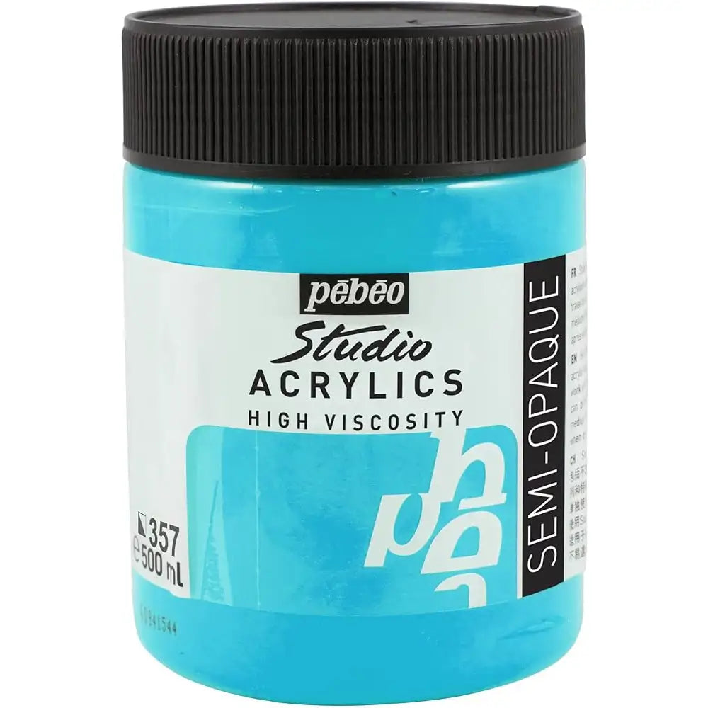 Pebeo Acrylic Studio 500ml Iridescent Blue Green (Dyna) 357