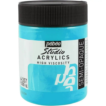 Pebeo Acrylic Studio 500ml Iridescent Blue Green (Dyna) 357