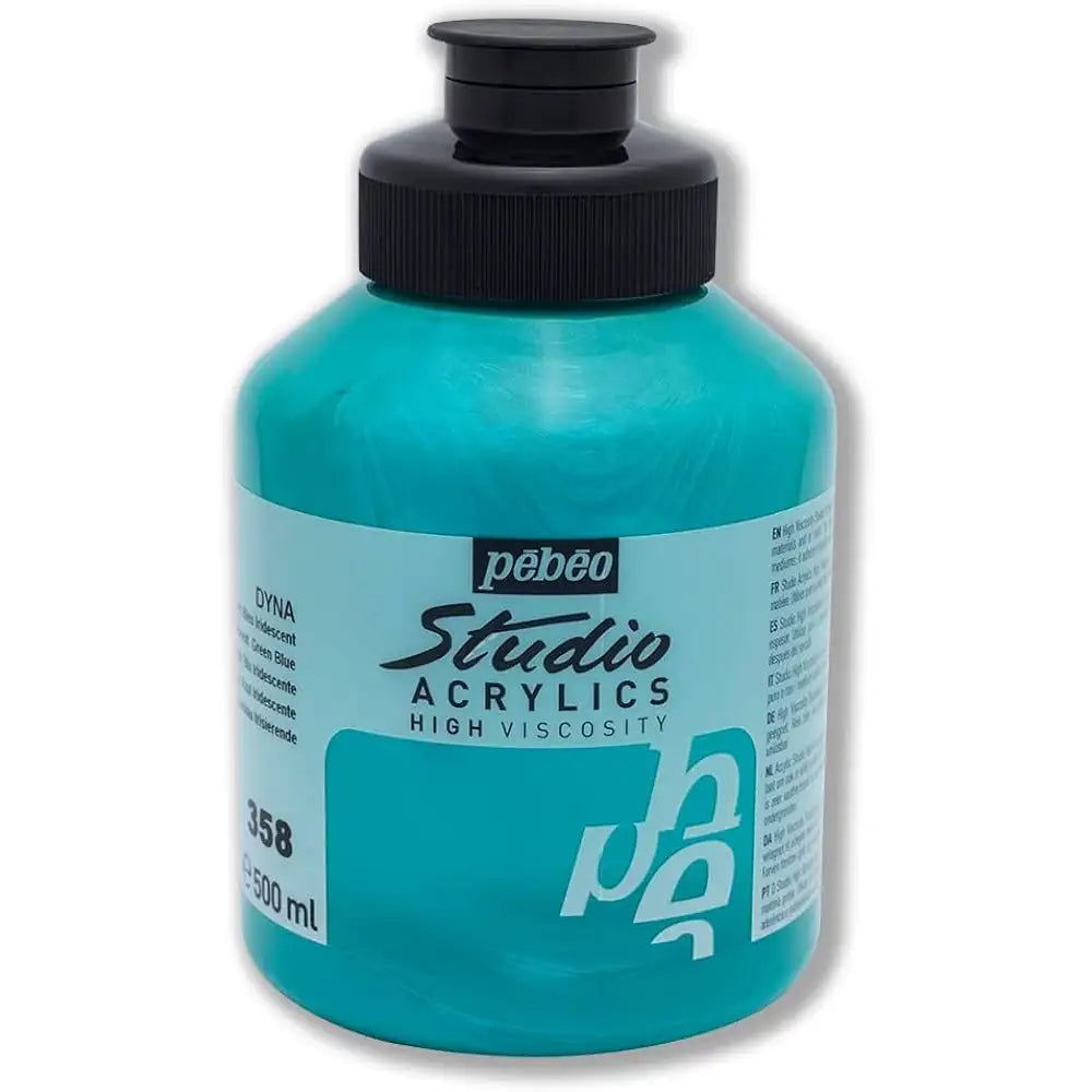 Pebeo Acrylic Studio 500ml Iridescent Green Blue (Dyna) 358