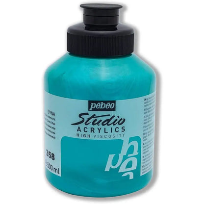 Pebeo Acrylic Studio 500ml Iridescent Green Blue (Dyna) 358