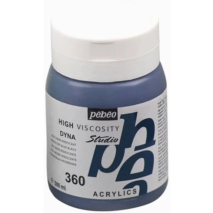 Pebeo Acrylic Studio 500ml Iridescent Blue Black (Dyna) 360