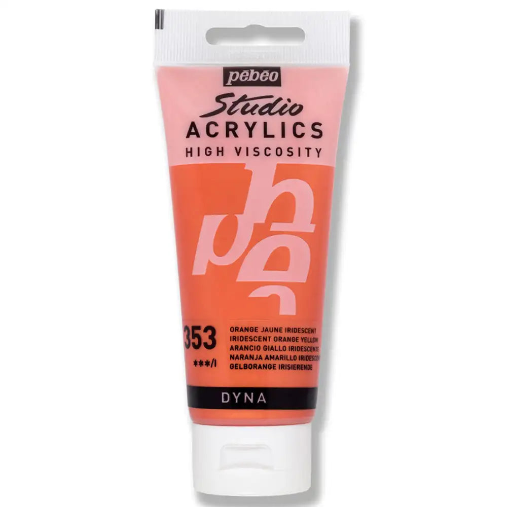 Pebeo Acrylic Studio 100ml Iridescent Orange Yellow (Dyna) 353