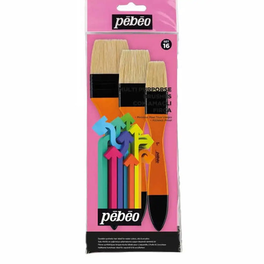 Pebeo Fırça Seti 16 3'lü Beyaz Kıl Zemin Fırçası