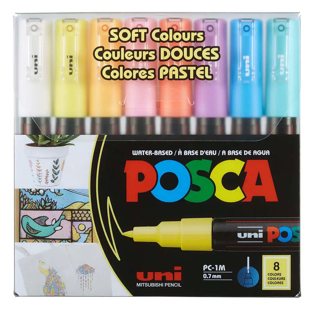Uni Posca PC-1M(0.7mm) Soft Renkler 8'li