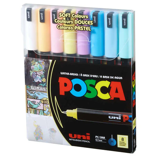 Uni Posca PC-1MR (0.7mm) Soft Renkler 8'li