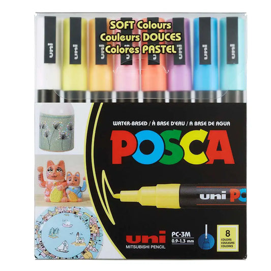 Uni Posca PC-3M (0.9-1.3mm) Soft Renkler 8'li