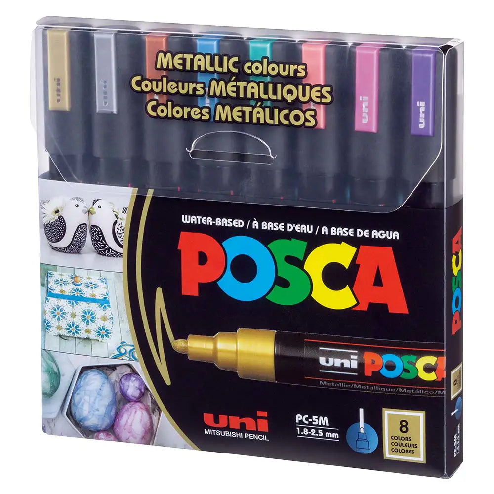 Uni Posca PC-5M (1.8-2.5mm) Metalik Renkler 8'li