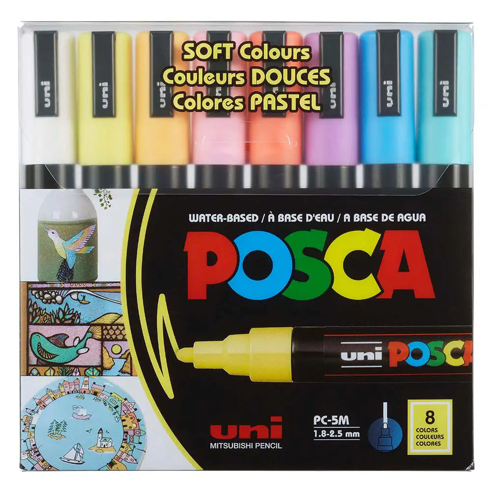 Uni Posca PC-5M (1.8-2.5mm) Soft Renkler 8'li