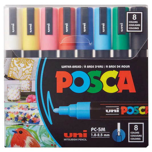 Uni Posca PC-5M (1.8-2.5mm) Ana Renkler 8'li