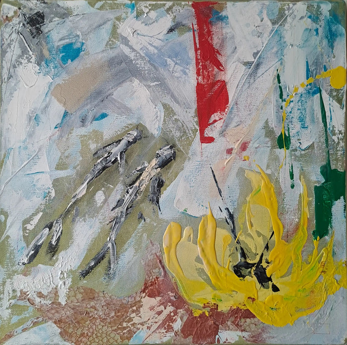 İsimsiz - 2022 - Tuval üzerine karışık teknik, 35 x 35 cm