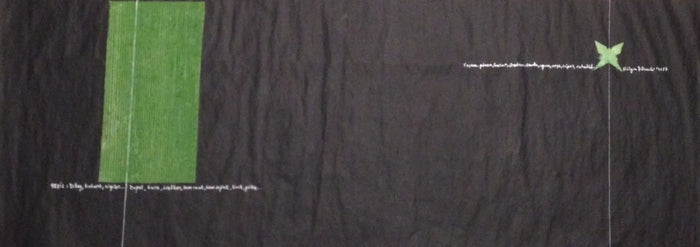 YEŞİL DOKUNUŞ - 2017 - Tuval üzerine akrilik boya, yağlı boya, karışık gereç, 36 x 90 cm