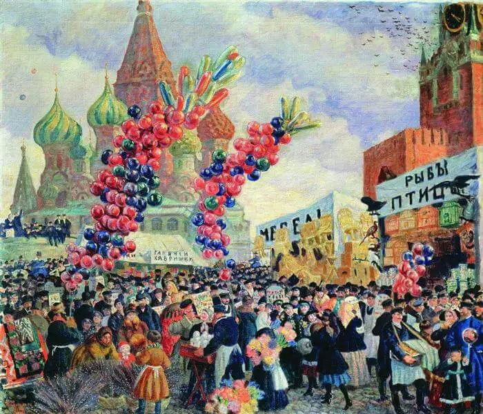 Palm Sunday near the Spassky Gate on the Red Square in Moscow - 1917 - Ölçü bilgisi bulunmuyor, Tuva