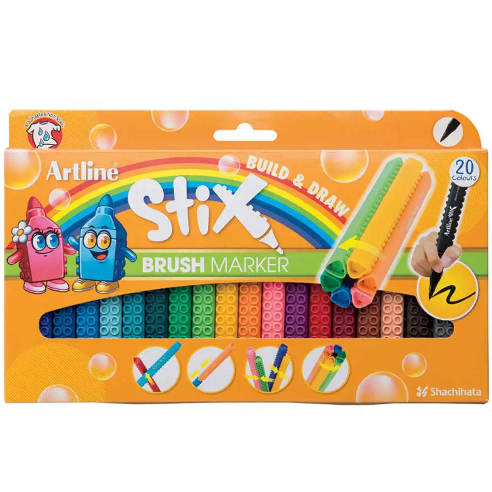 Artline Stix Brush Marker Esnek Uçlu Keçeli Kalem Seti 20 renk